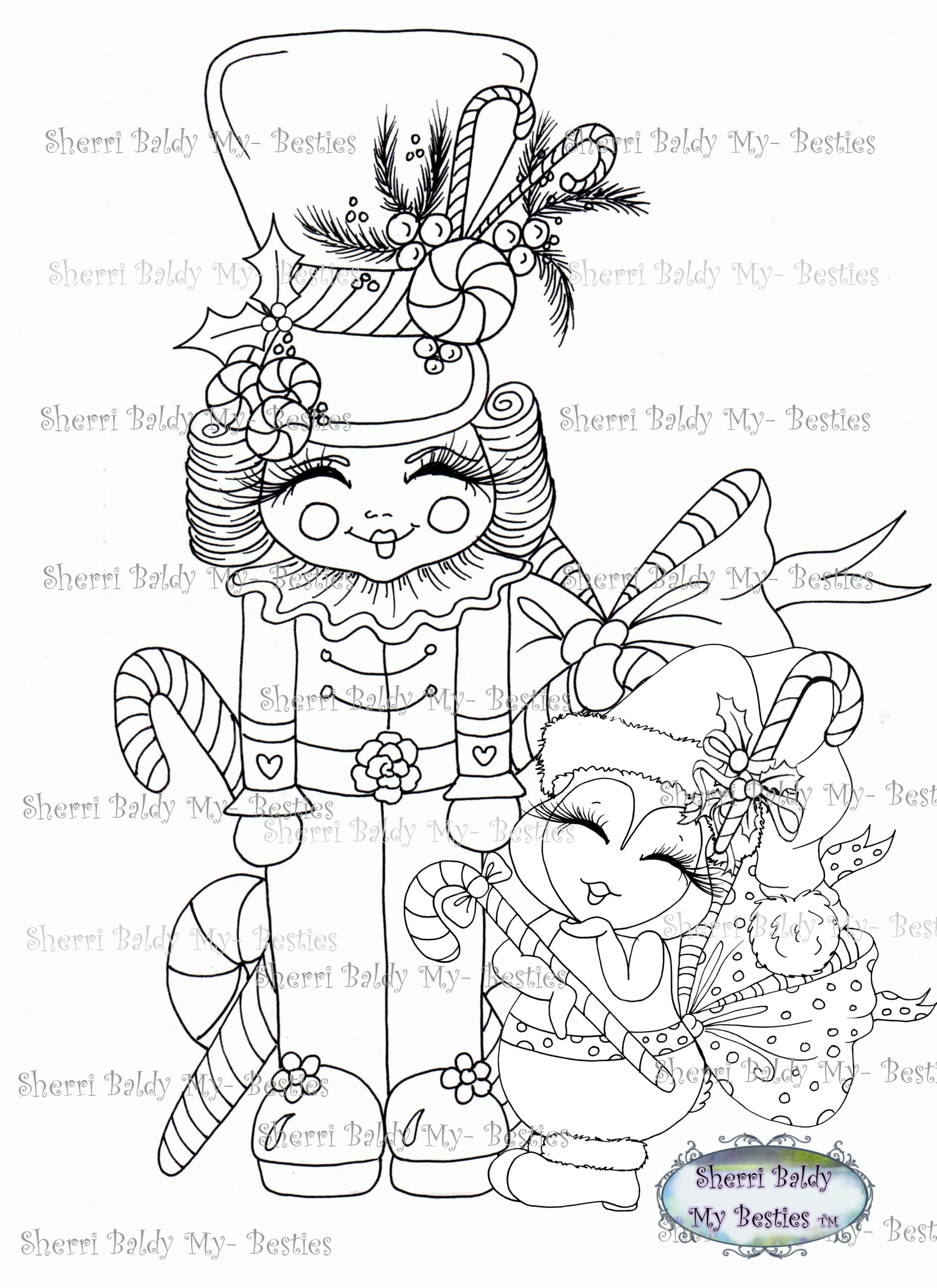 Magical winter instant download coloring page digi stamp img the nutcrackers winnie