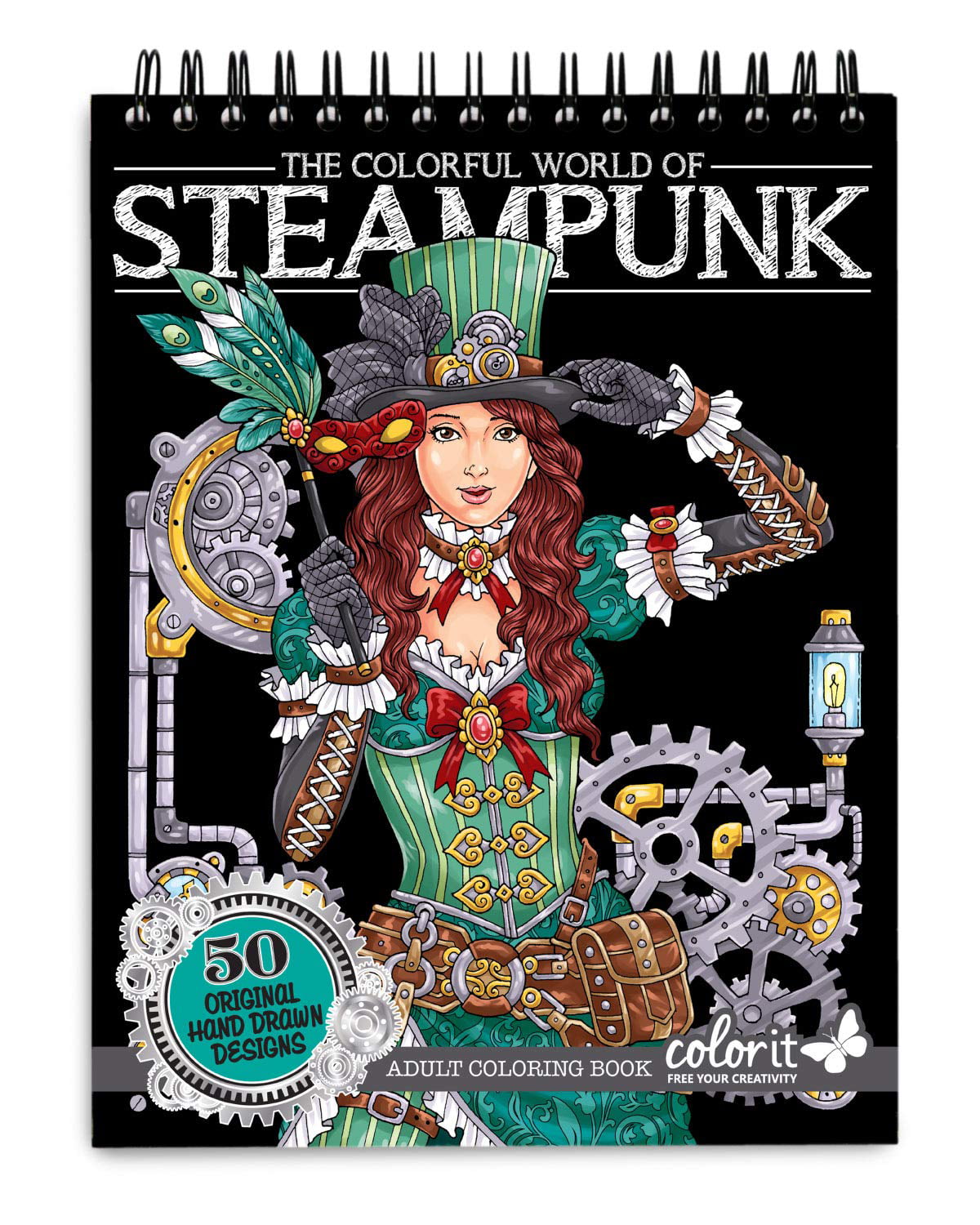 Colorit colorful world of steampunk adult coloring book