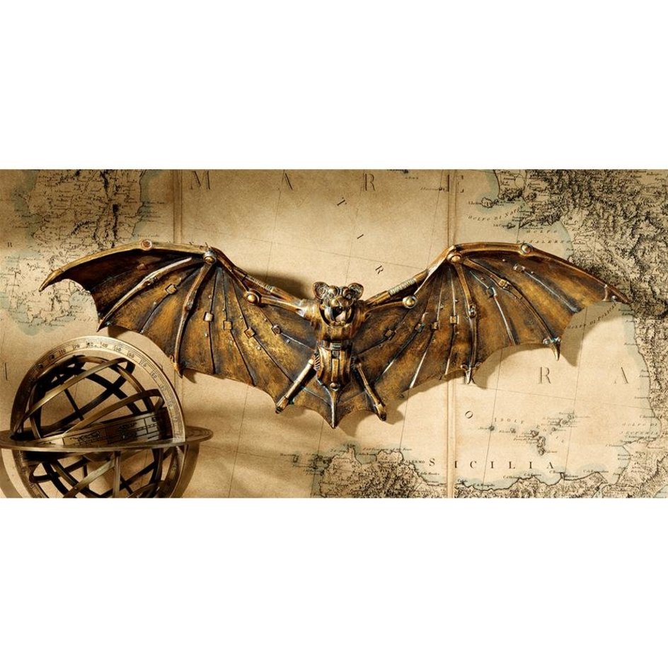 Cyber bat steampunk wall sculpture