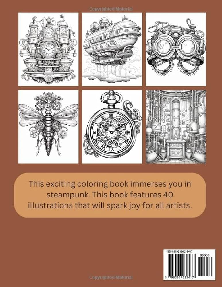 Steampunk coloring book mechanical coloring exploration great for gifts ortiz gato books