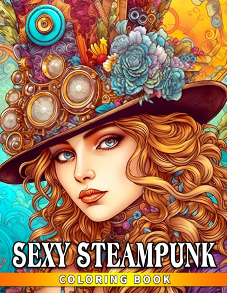 Sexy steampunk coloring book adults coloring pages with naughty sexy victorian ladies fun and relaxation gift idea for fashion lovers knox natalie books