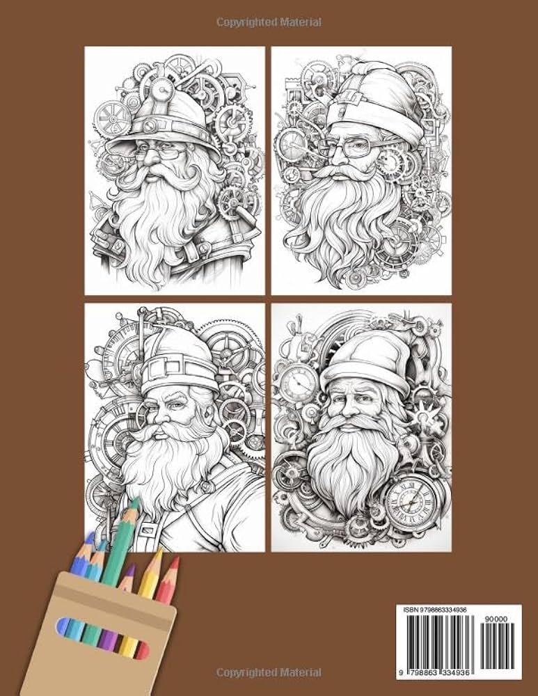 Steampunk christmas coloring book mindful and relaxing christmas themed coloring pages stress and anxiety relief for adults and women jk art gloria books