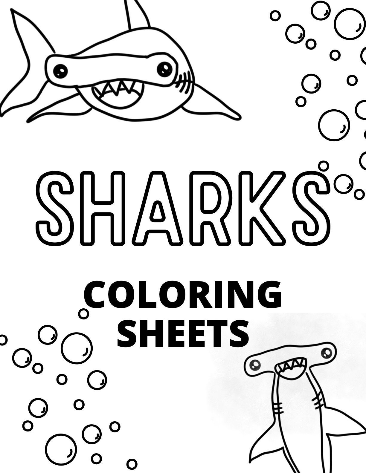 Shark coloring pages for kids