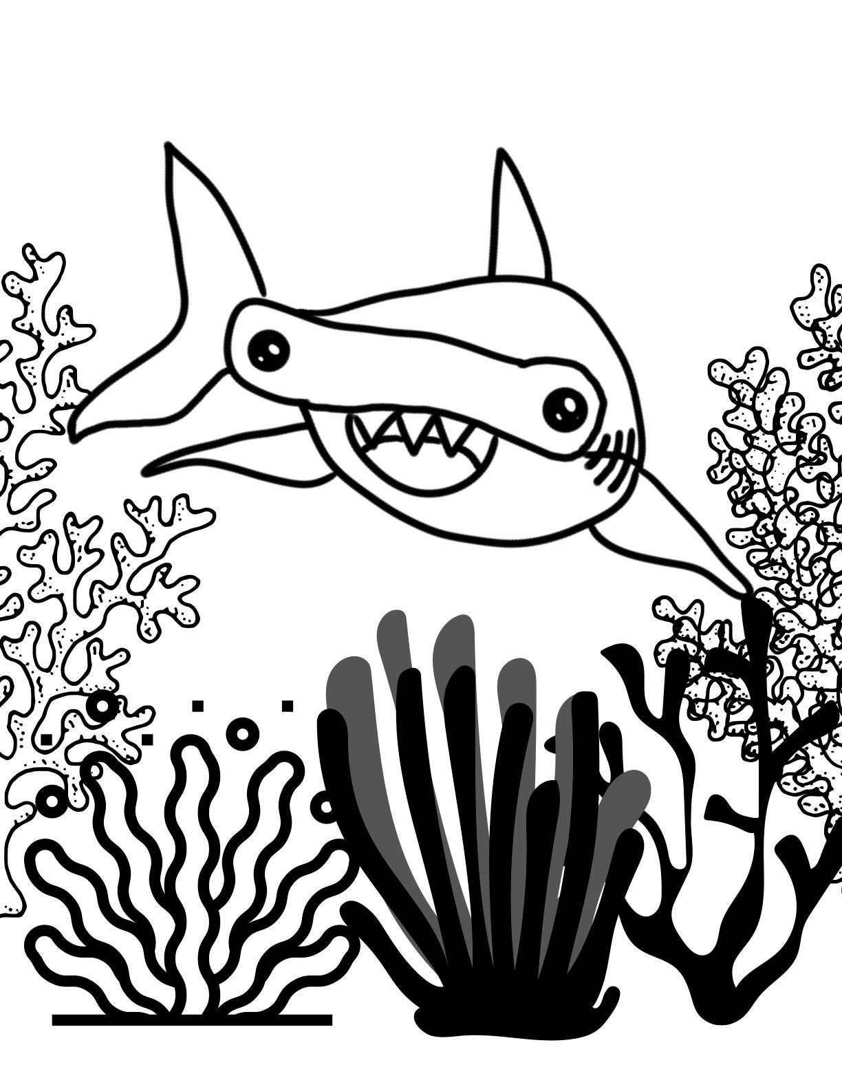 Shark coloring pages for kids