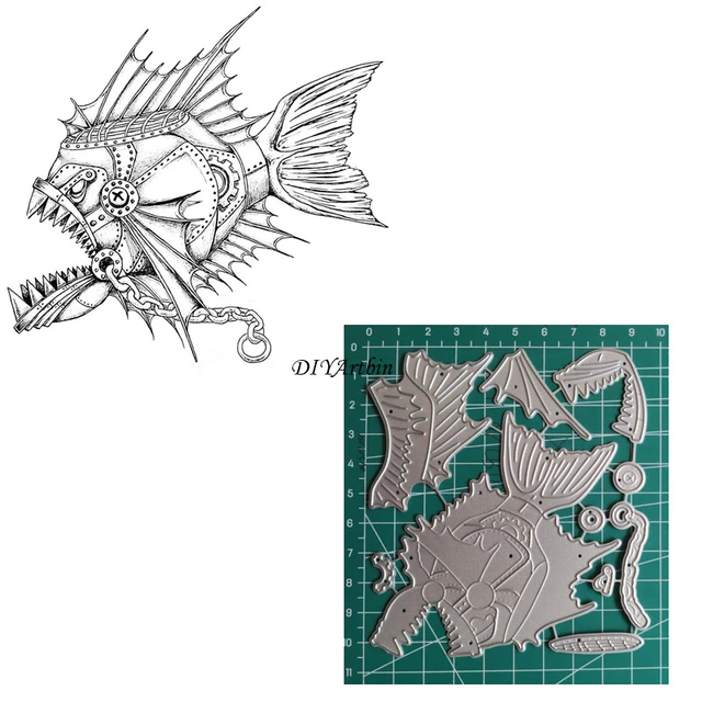 Teampunk hark metal cutting die for handmade birthday card frame die emboing cutting die