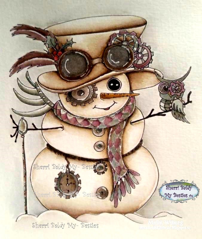 Img steampunk snowman besties digi stamp