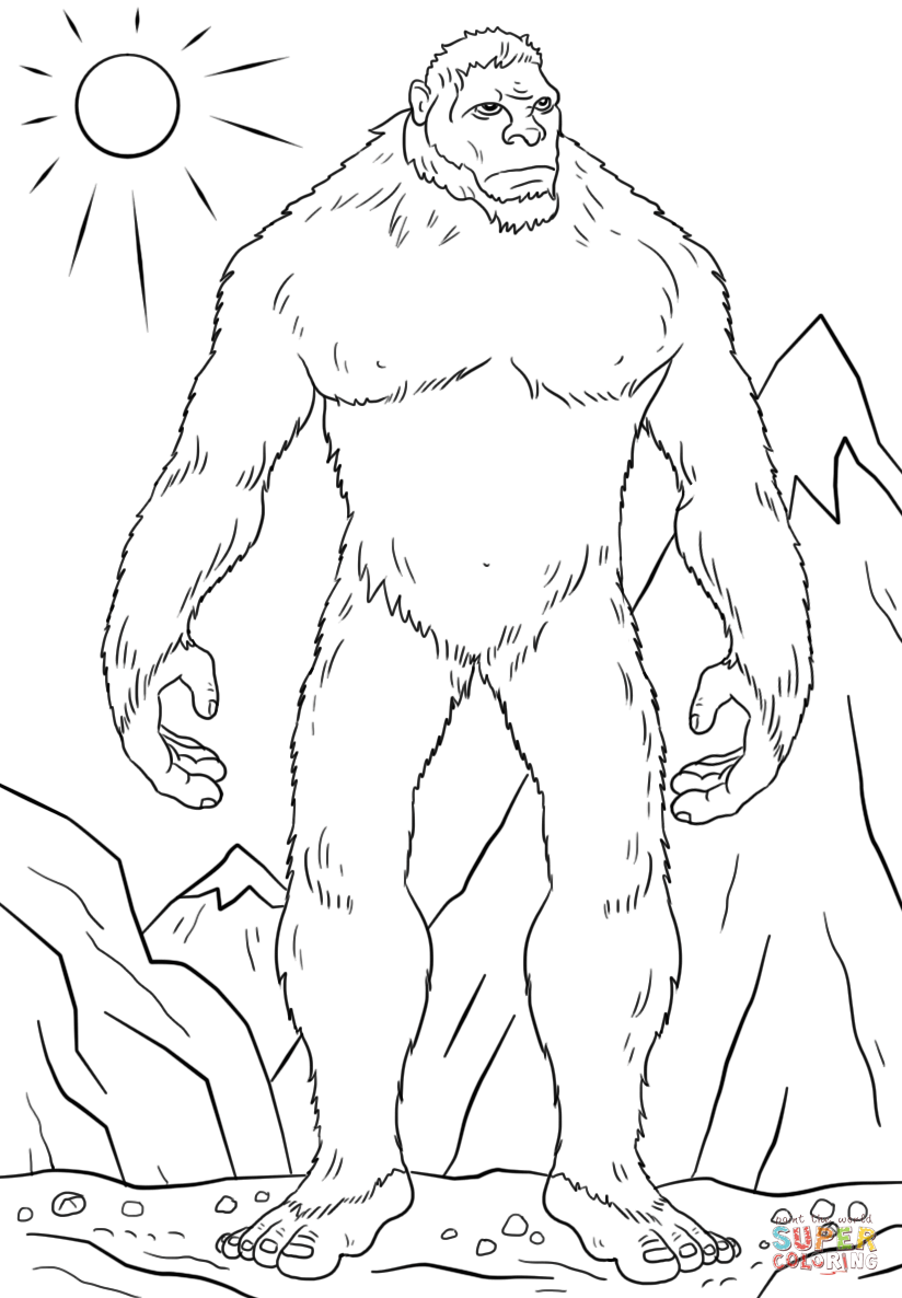 Abominable snowman coloring page free printable coloring pages