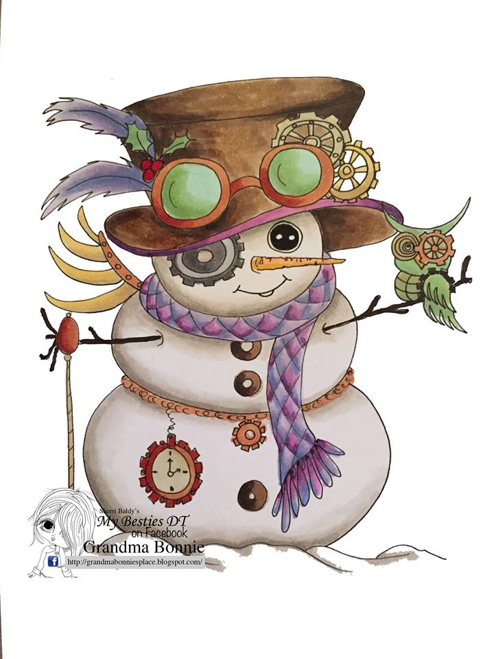 Img steampunk snowman besties digi stamp