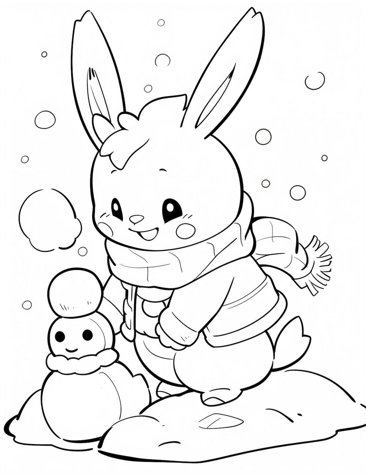 Cute bunny coloring pages for kids and adults