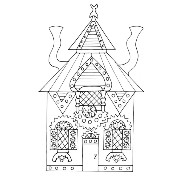 Vector illustration steampunk house victorian style fantastic architecture coloring pages stock vector by nadinedetrevile