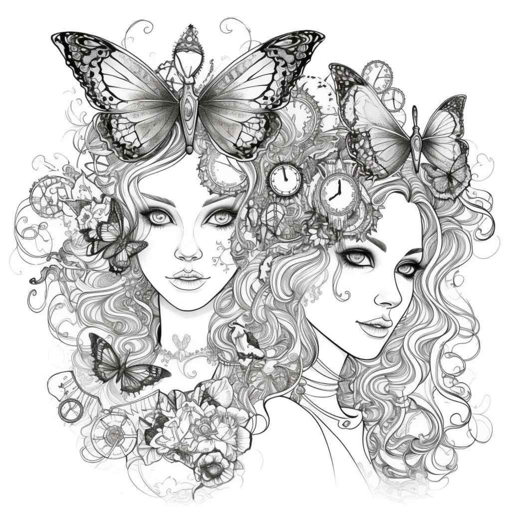 All of the steampunk fairy colouring pages all collections in one mega pack these mesmerizing fairy perfect for printing or ipad download now