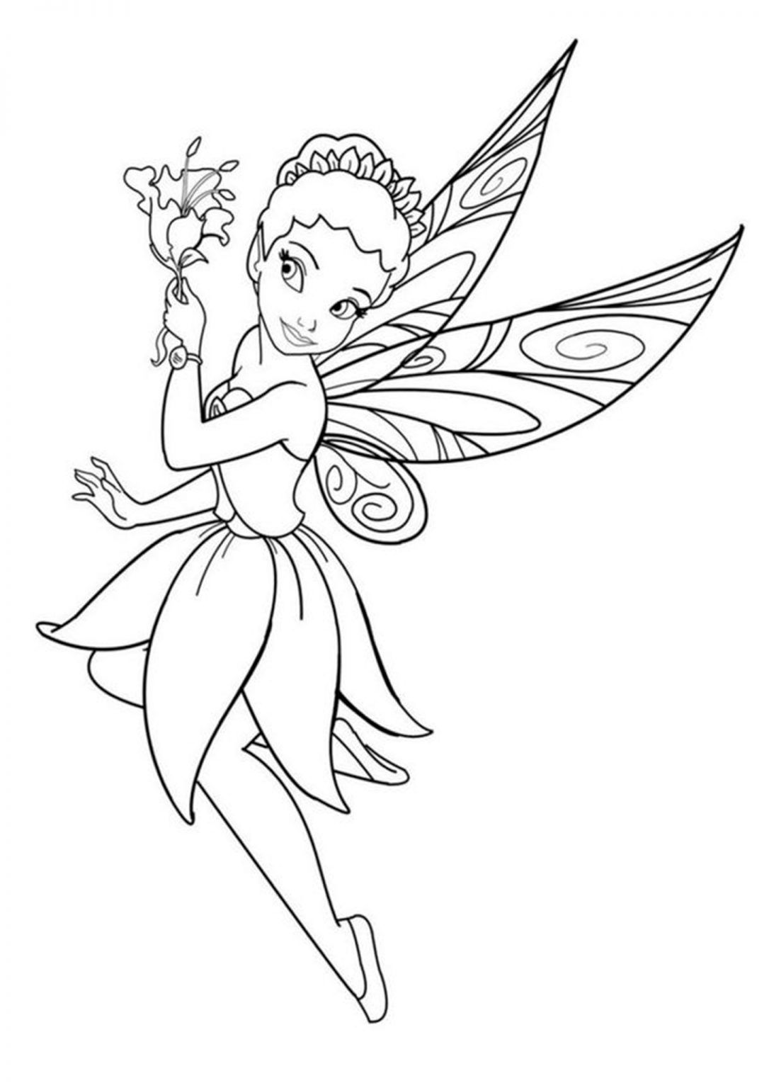 Free easy to print fairy coloring pages â