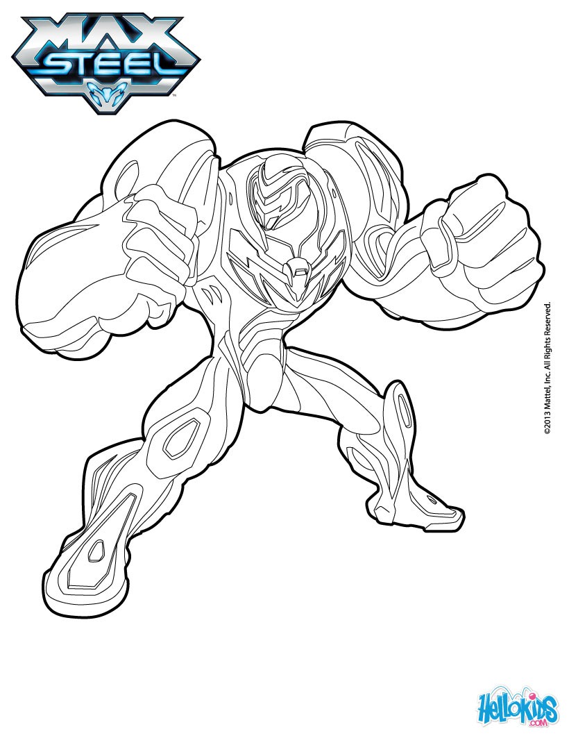 Max steel turbo coloring pages