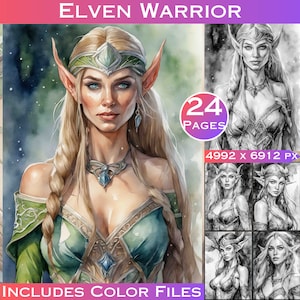 Warrior coloring pages set