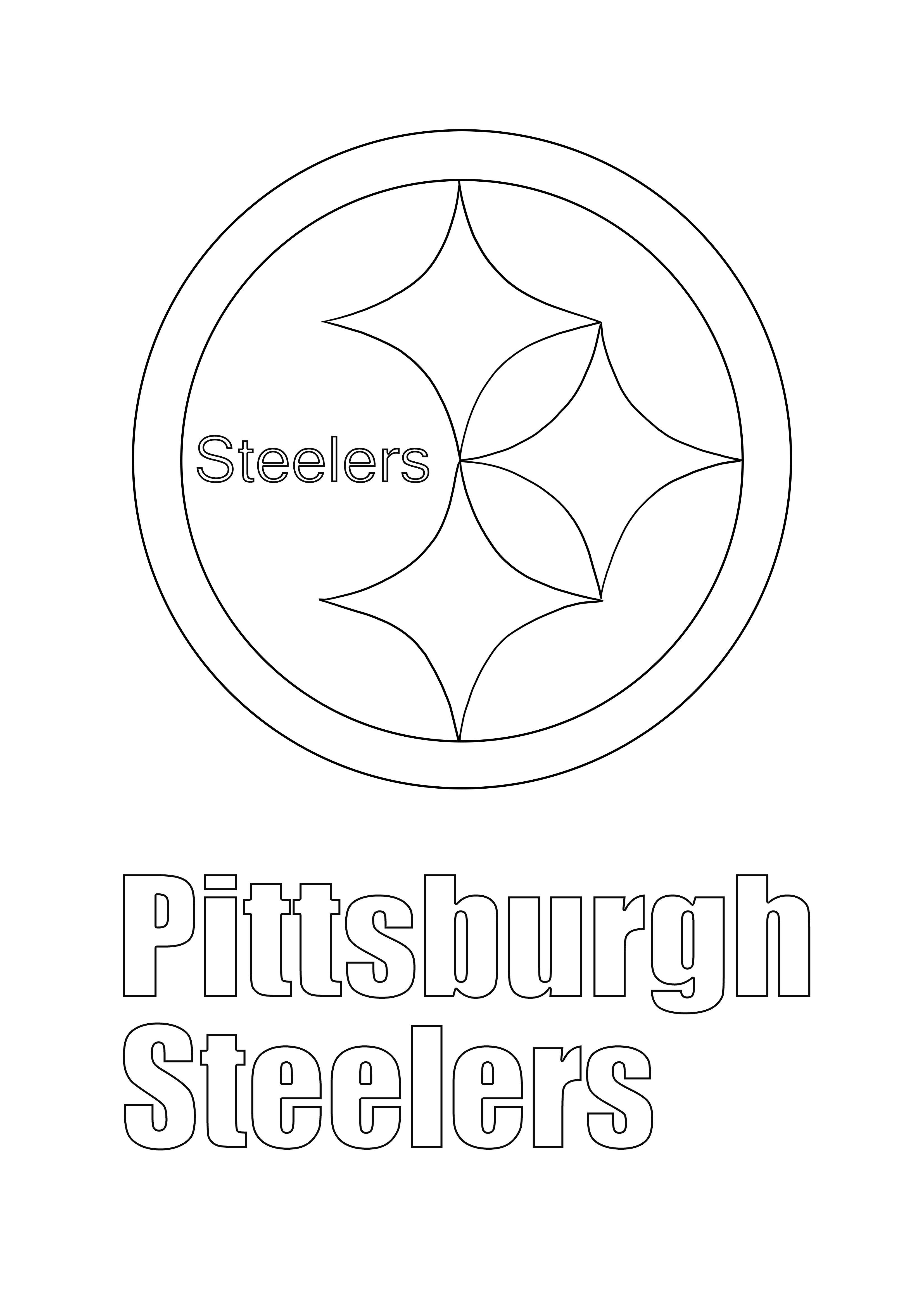 Pittsburgh steelers logo easy coloring page free to print or save for later