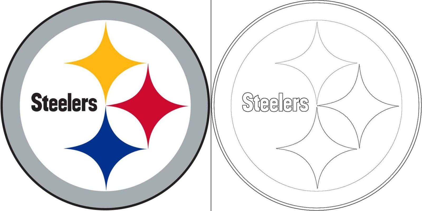 Pittsburgh steelers logo with a sample coloring page
