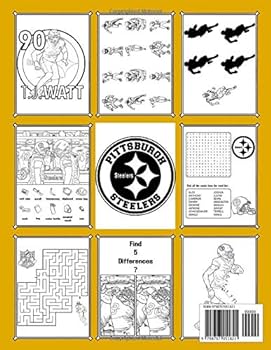 Pittsburgh steelers activity book awesome illustrations spot differences hidden objects one of a kind dot to dot coloring maze find shadow word search activities books for adults kids perry brody