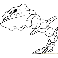 Steelix pokemon coloring page for kids