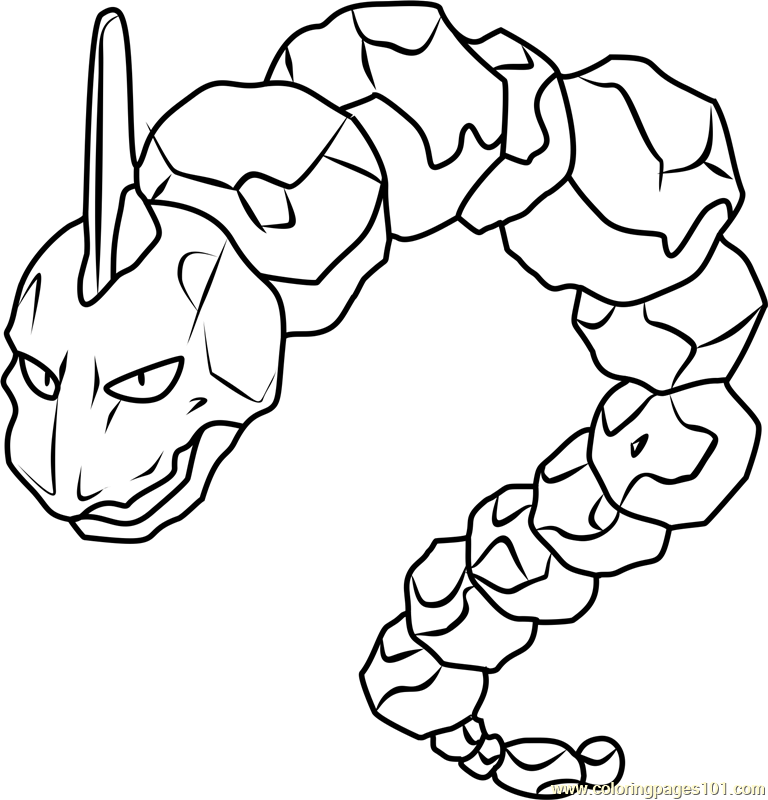 Onix pokemon coloring page for kids