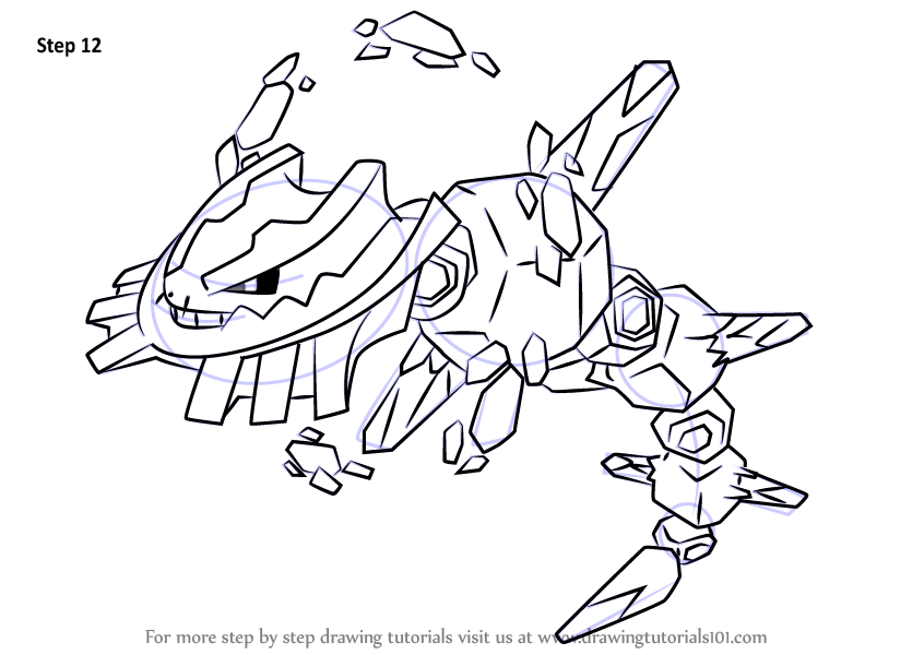 How to draw mega steelix from pokemon pokemon step by step