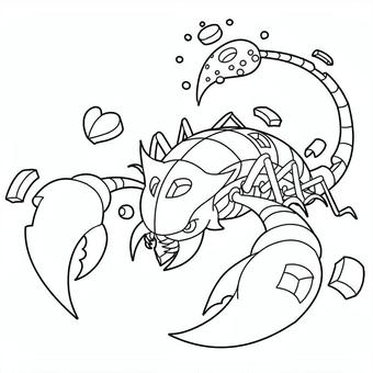 Free vectors scorpion monster coloring book