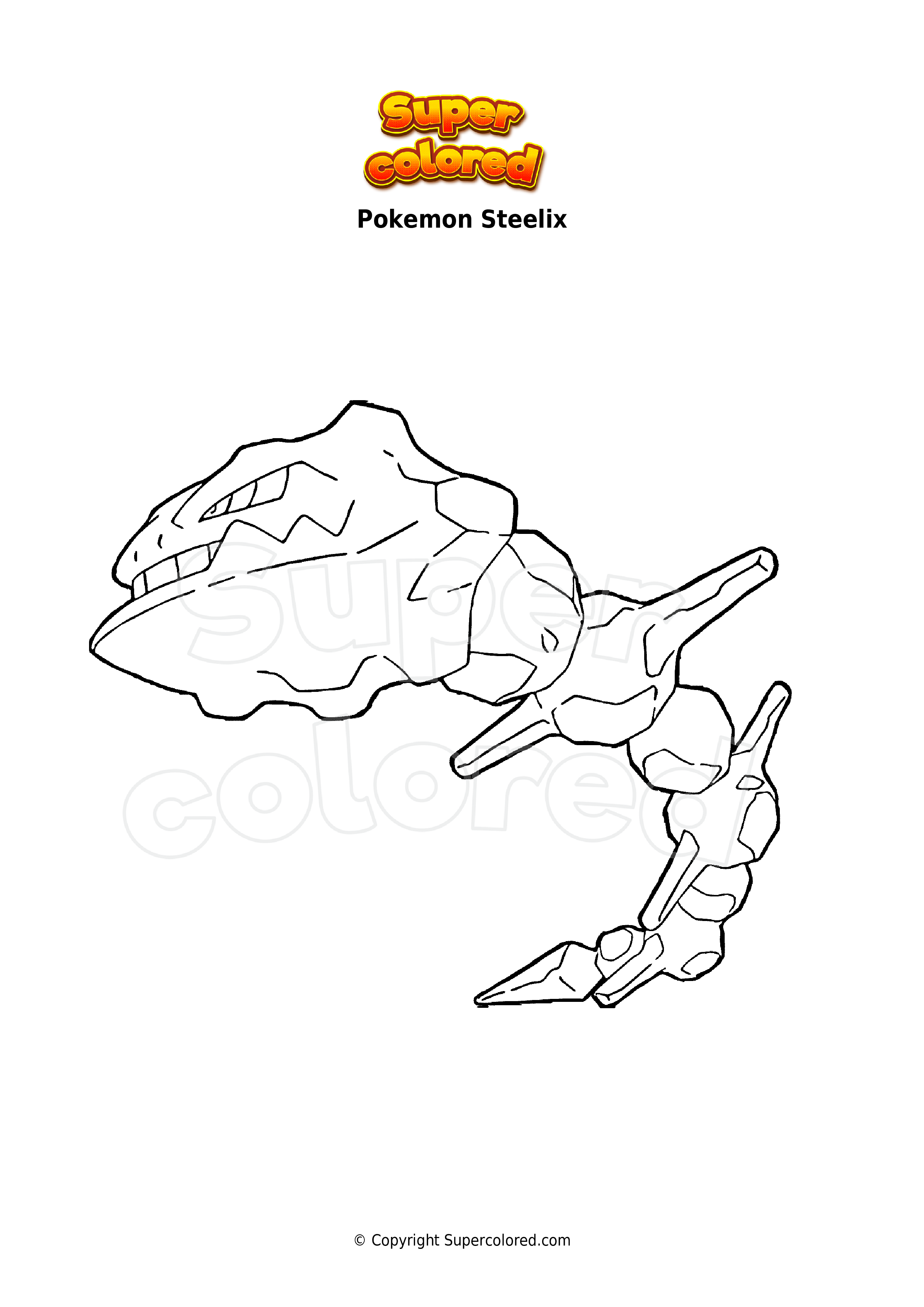 Coloring page pokemon steelix