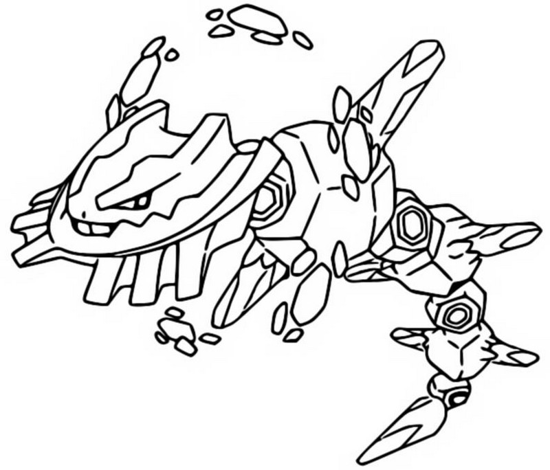 Coloring page mega evolved pokãmon mega steelix