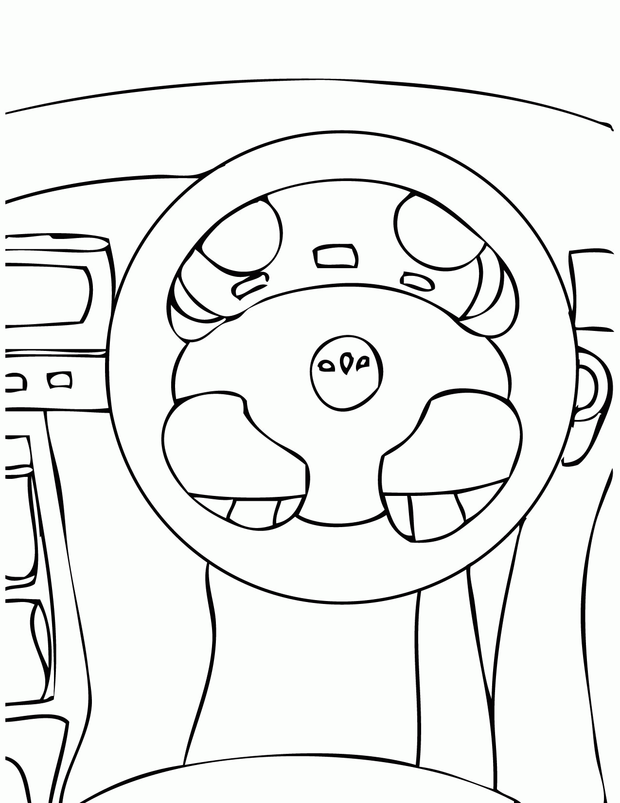 Steering wheel coloring page