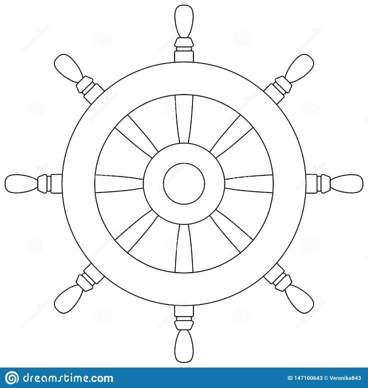 Illustration about rudder outline icon boat driving wheel coloring book page vector illustration travel syâ coloring book pages coloring books travel symbols