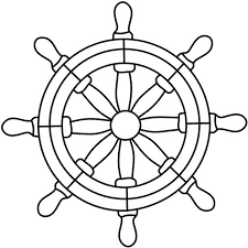 Boat steering wheel drawing