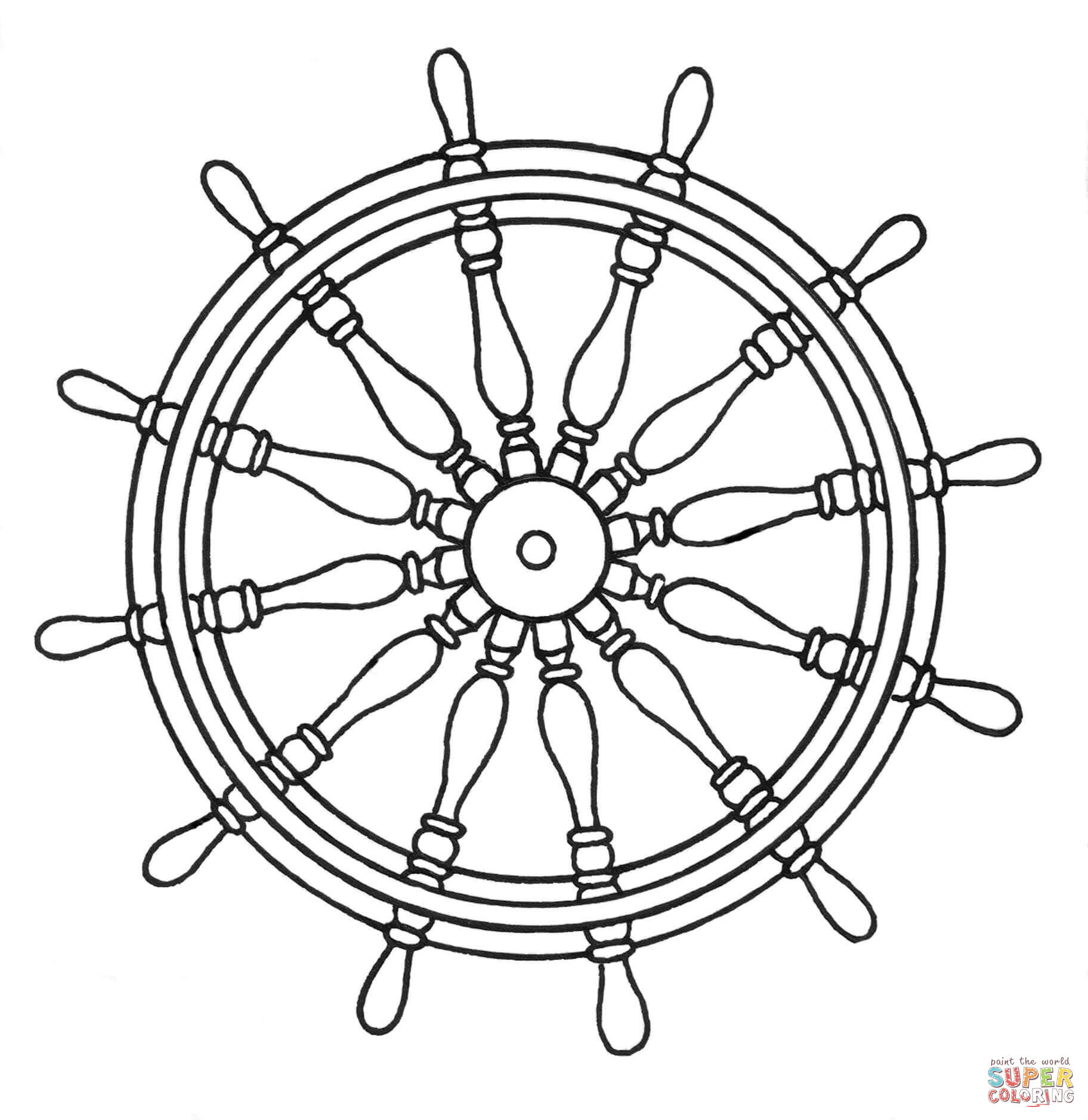 Ships wheel coloring page free printable coloring pages