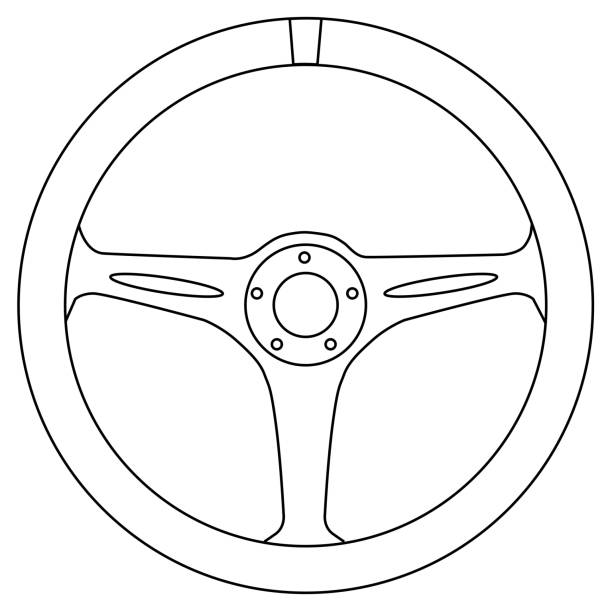 Racing steering wheel with center marker vector stock illustration