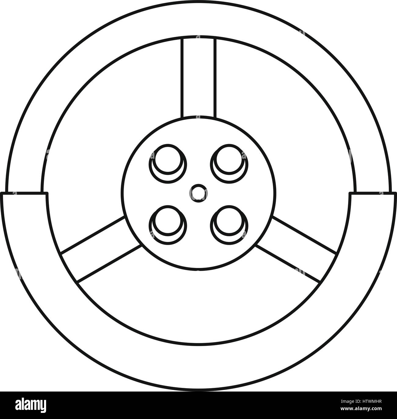 Steering wheel icon outline style stock vector image art