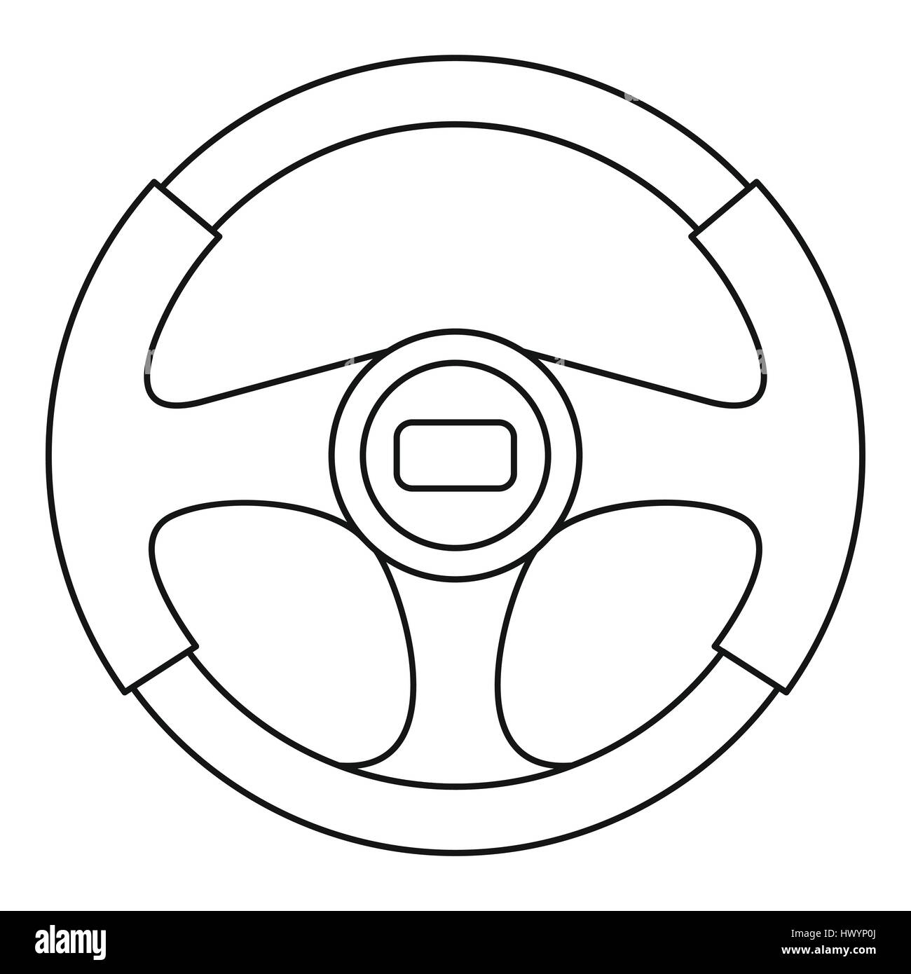 Steering wheel icon outline style stock vector image art