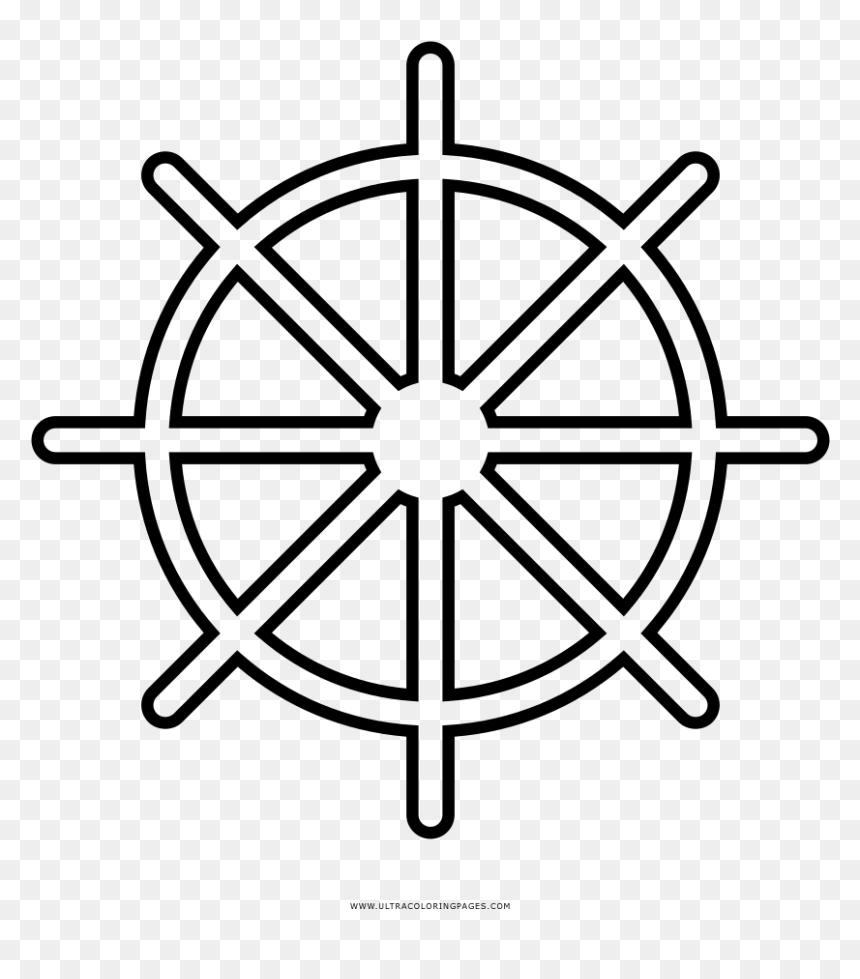 Ship wheel coloring page