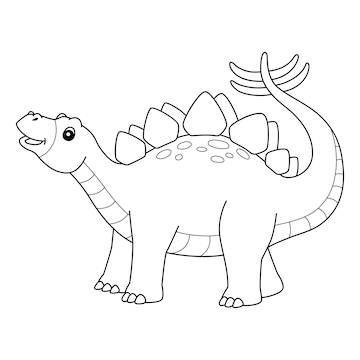 Premium vector stegosaurus coloring page for kids