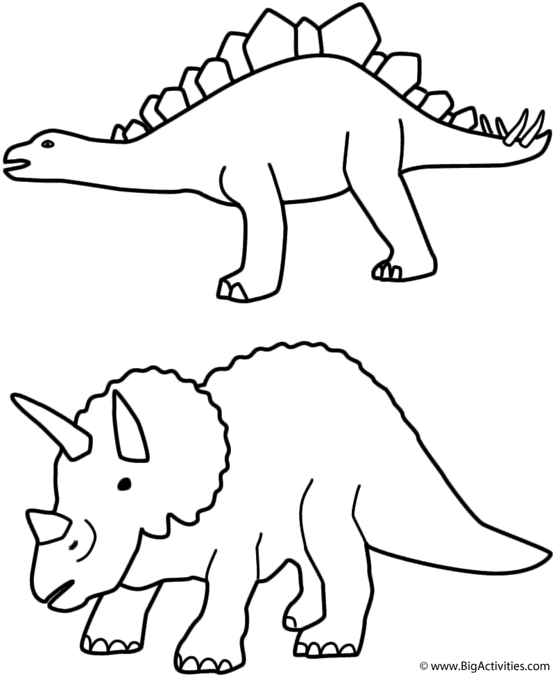 Stegosaurus and triceratops