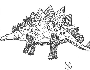 Stegosaurus coloring page by stephanie chambers tpt