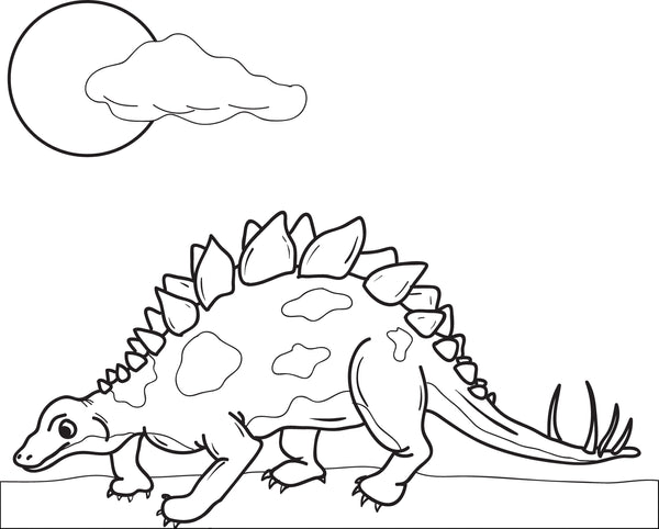 Printable stegosaurus dinosaur coloring page for kids â