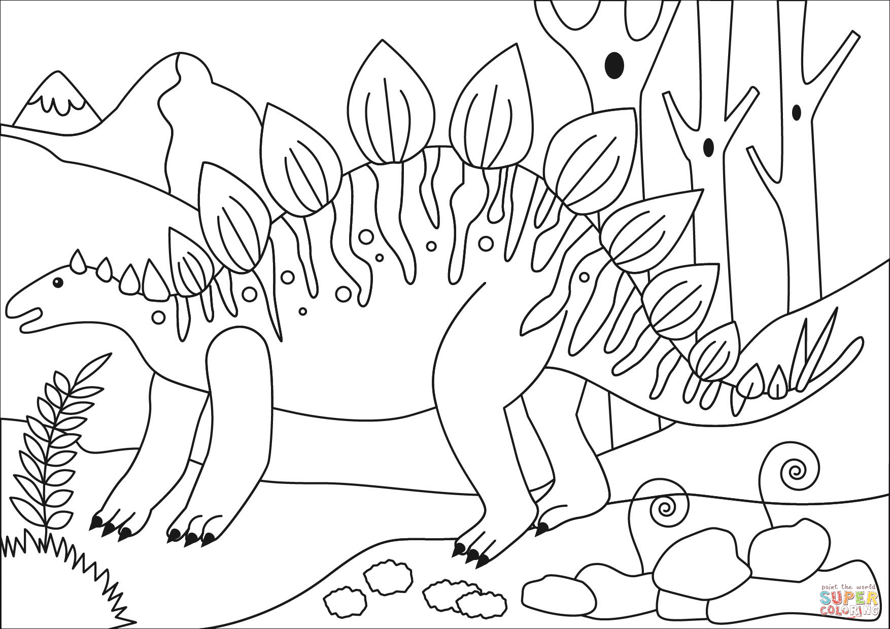 Stegosaurus coloring page free printable coloring pages