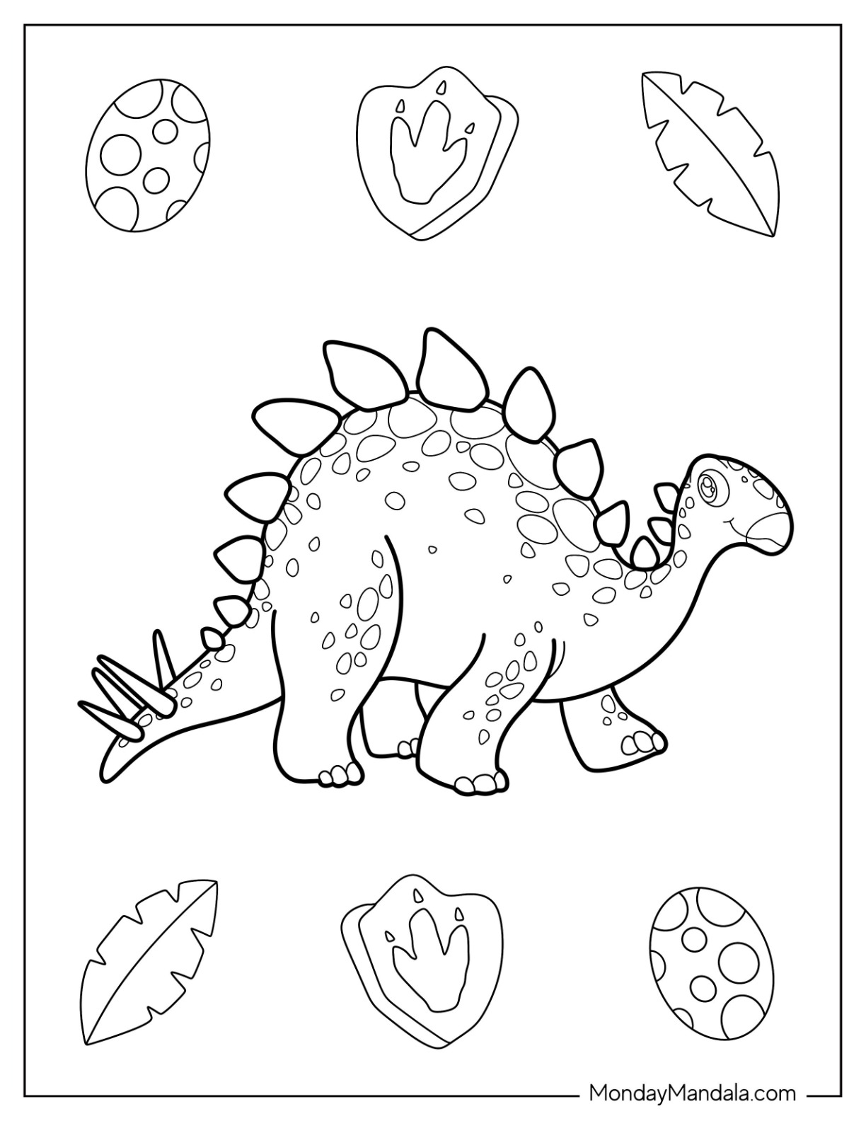 Stegosaurus coloring pages free pdf printables