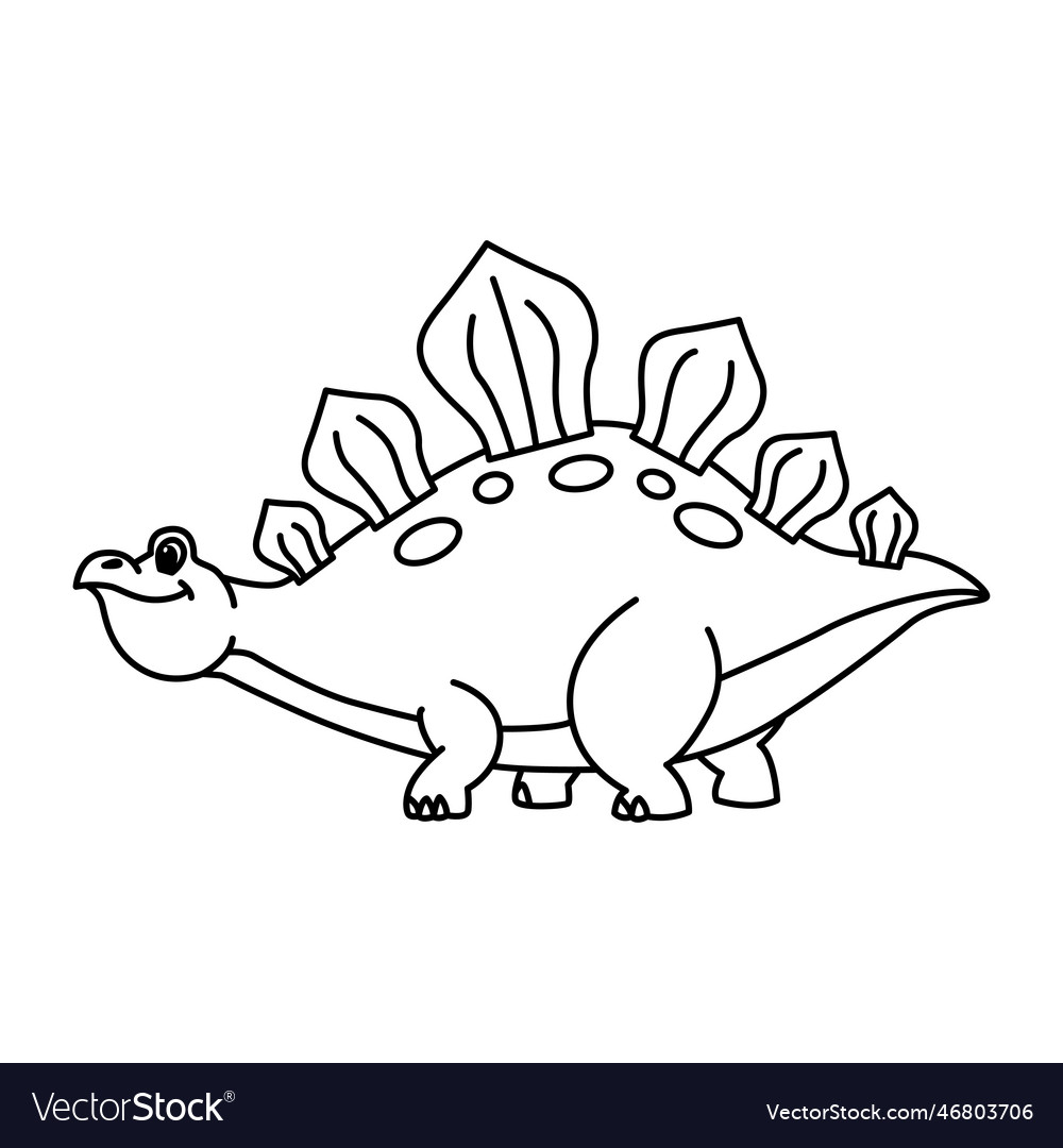 Stegosaurus cartoon coloring page royalty free vector image