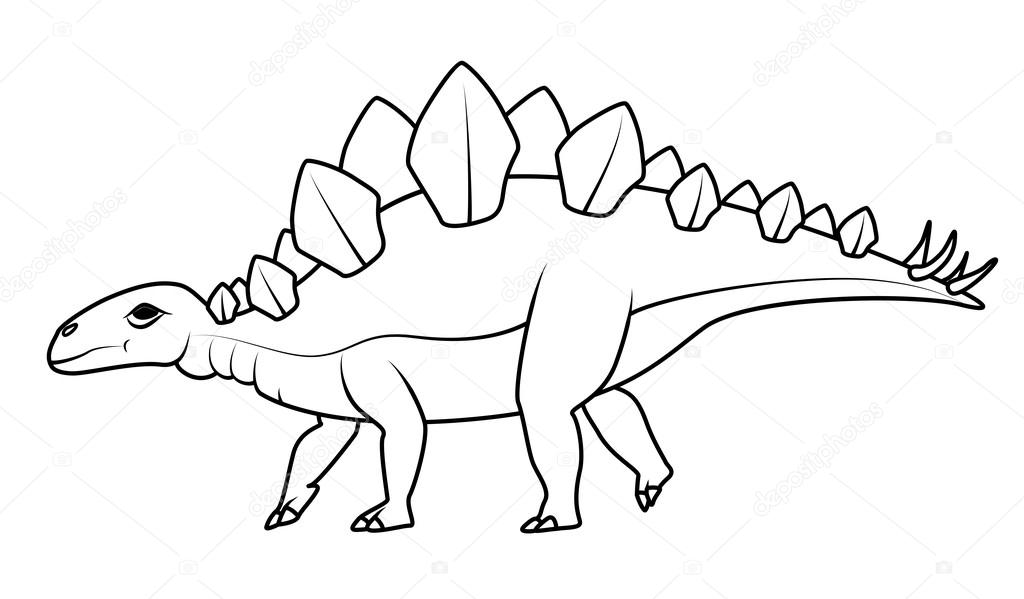 Coloring book stegosaurus dinosaur stock vector by blackspring