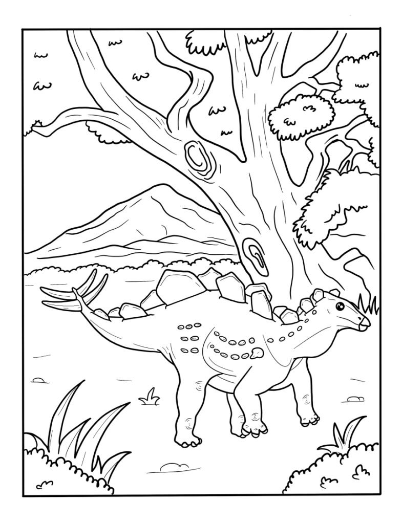 Stegosaurus coloring pages for kids free printable