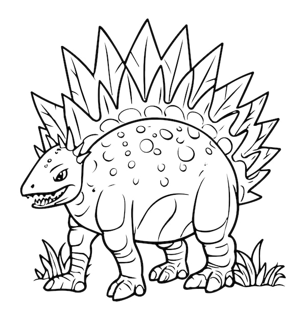 Premium vector stegosaurus coloring page for kids