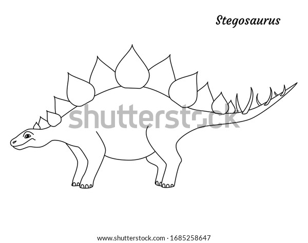 Coloring page outline stegosaurus dinosaur vector stock vector royalty free