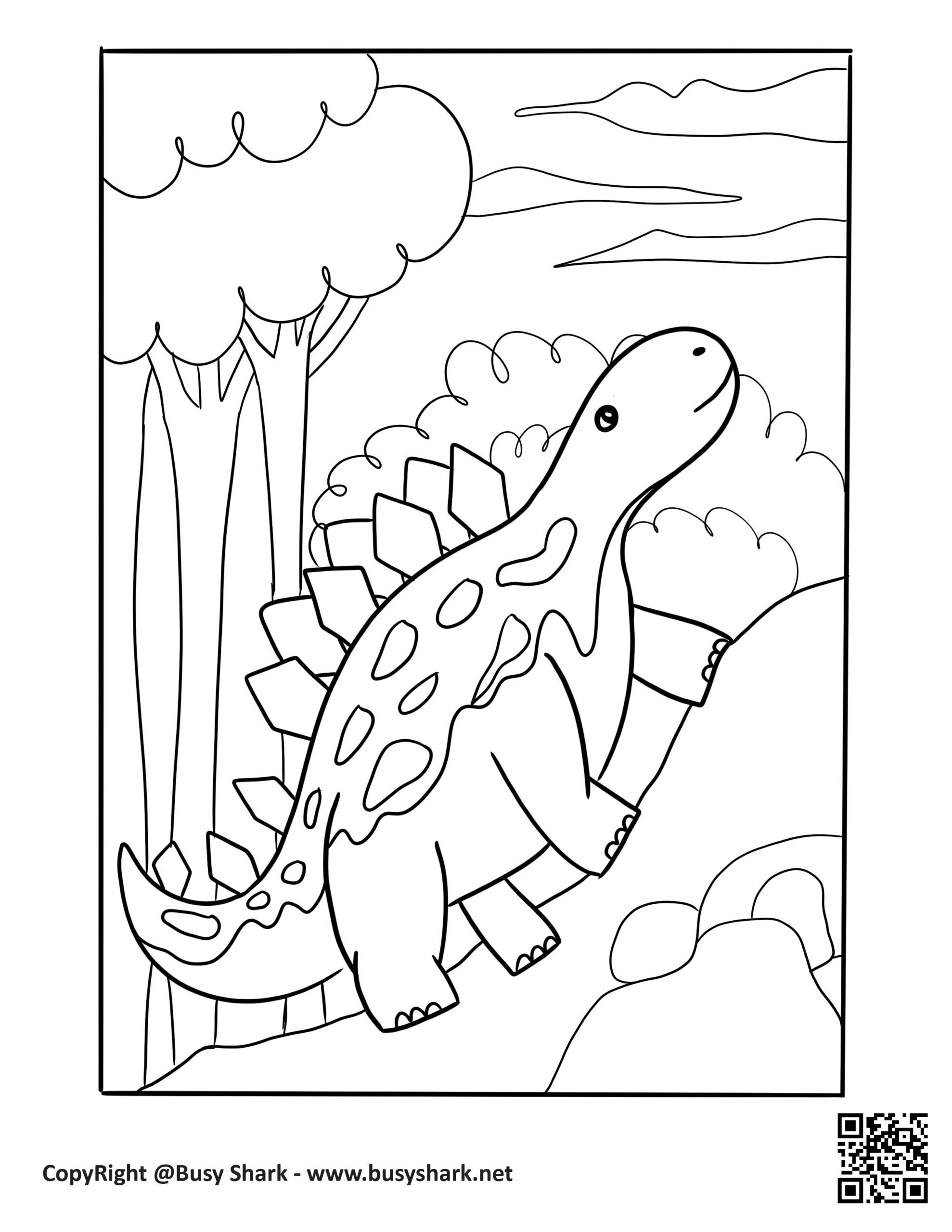 Stegosaurus coloring page free printable