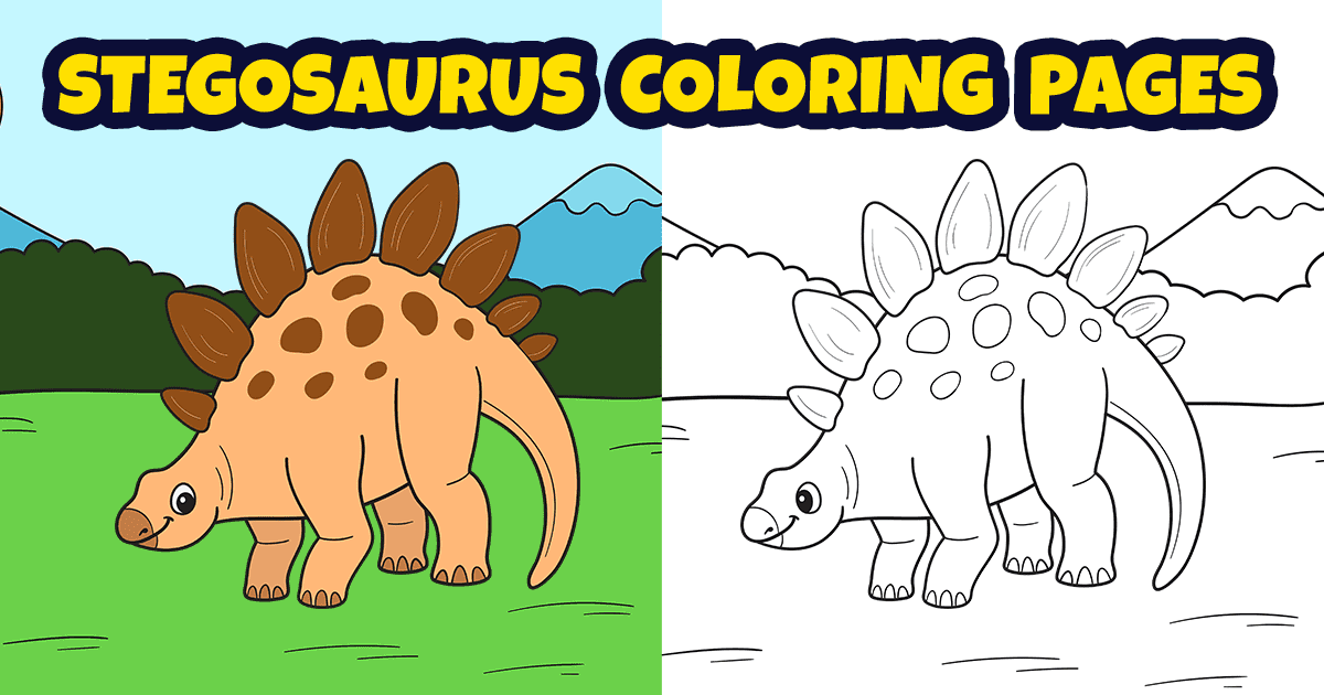 Stegosaurus coloring pages for kids free pdfs