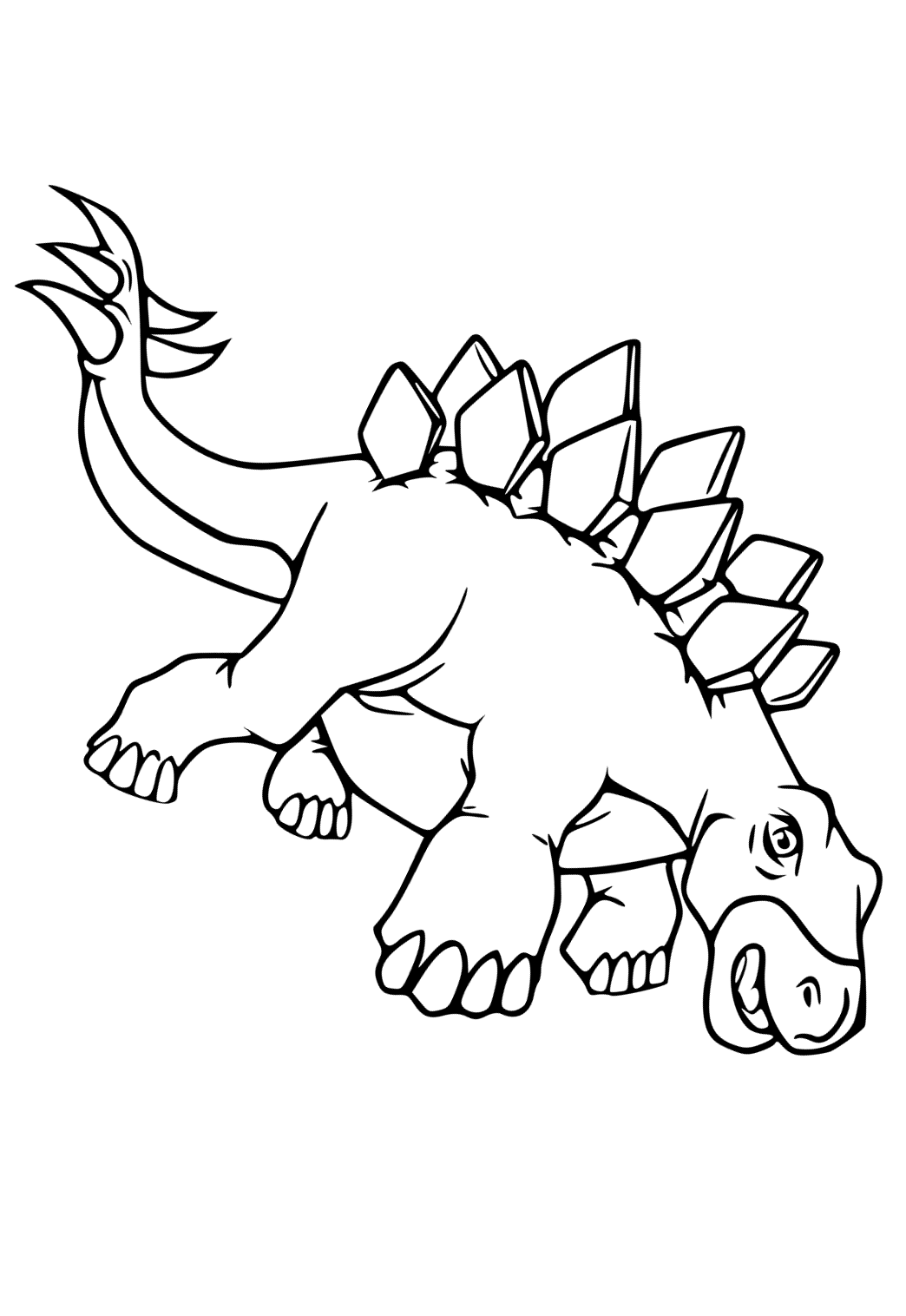 Free printable stegosaurus protection coloring page for adults and kids