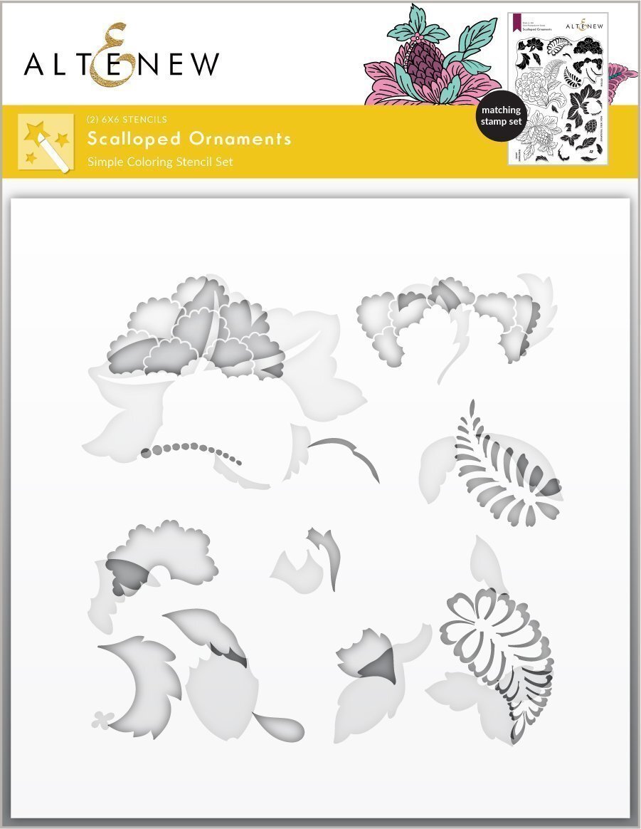 Altenew scalloped ornaments simple colour stencil set